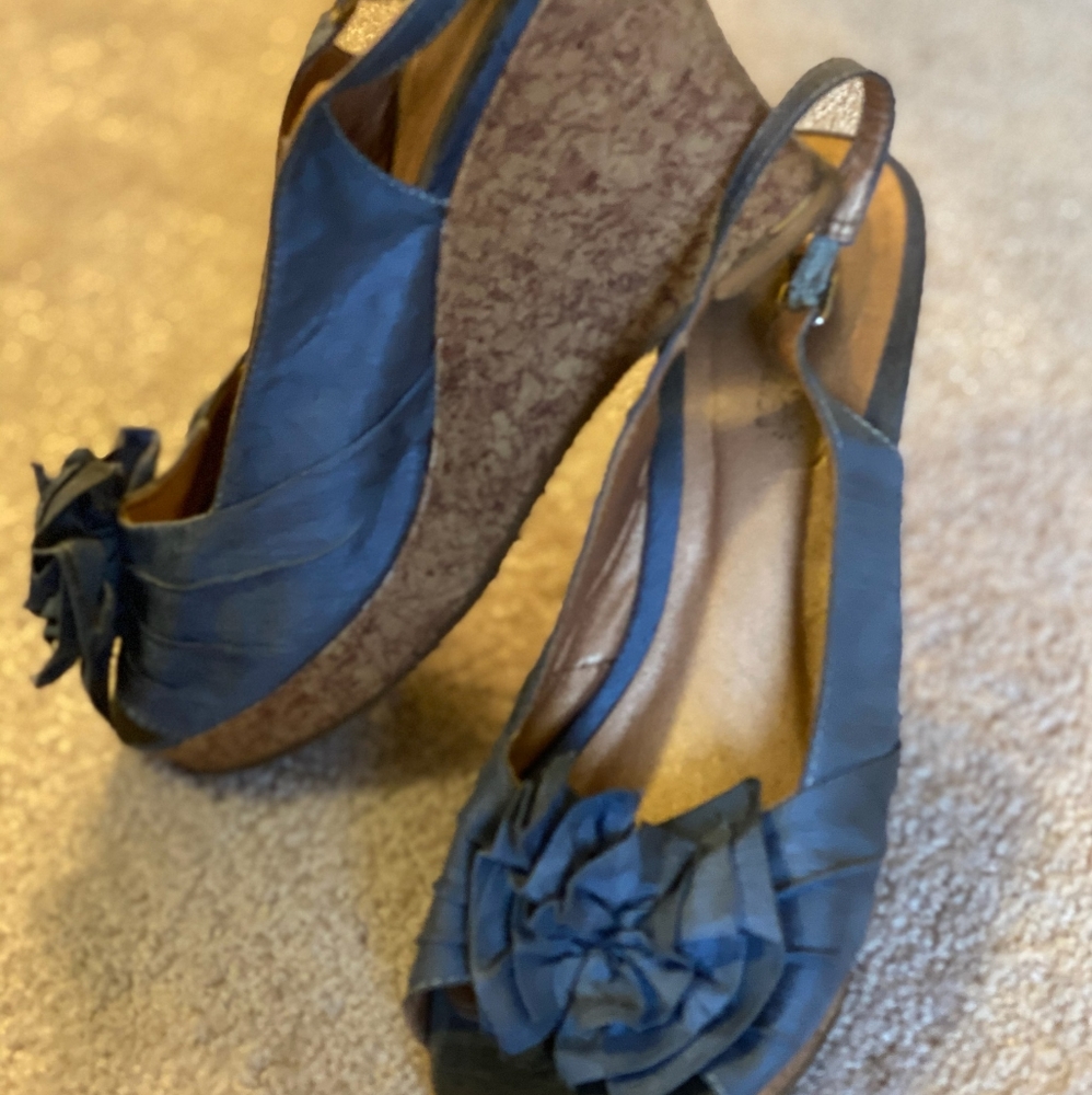 Denim wedges